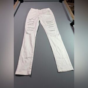 Chic White Distressed Skinny Jeans for Women